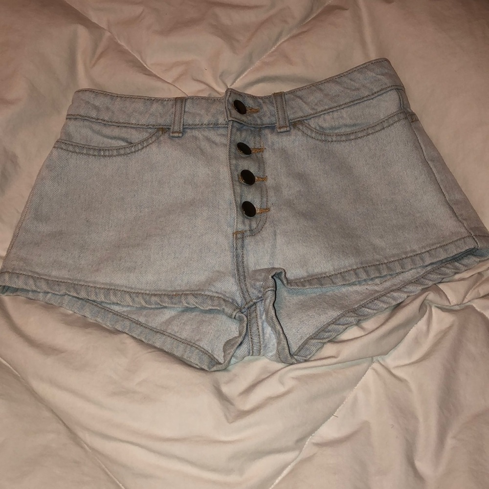 American Apparel High Waist Jean Shorts